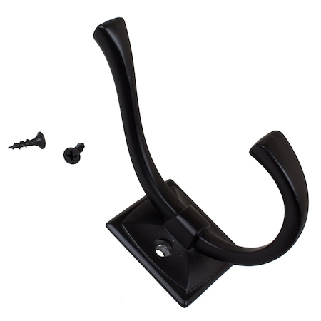 Gliderite Hardware 4-1/4 in. Matte Black Classic Coat Hook, 10PK 7602-MB-10